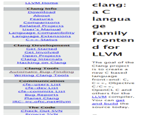 Tablet Screenshot of clang.llvm.org