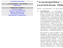 Tablet Screenshot of compiler-rt.llvm.org