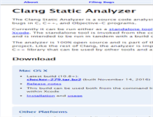 Tablet Screenshot of clang-analyzer.llvm.org